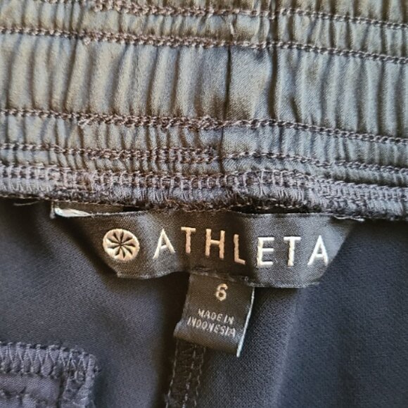 ATHLETA METROPOLIS WIDE LEG HIGH RISE PANTS ZIPPERED VENT HEM ELASTIC WAIST sz 6 - Picture 7 of 7
